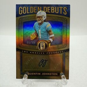 2023 Gold Standard Quentin Johnston Golden Debuts Auto /99 RC Chargers